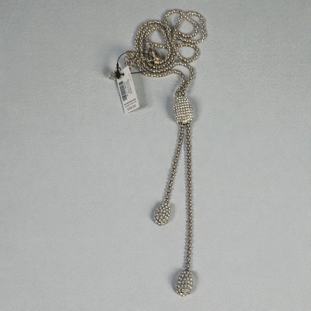 Chicos Elegant Rhinestone Silver Necklace